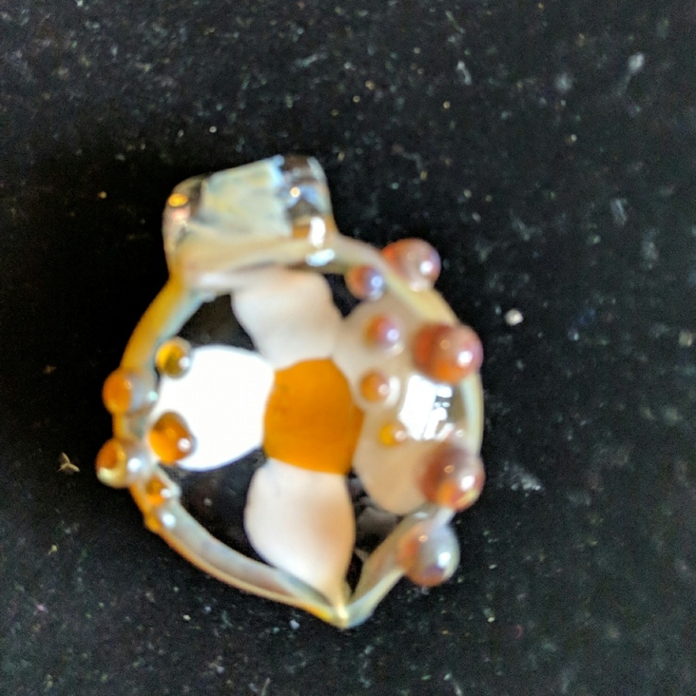 Hand blown Daisy glass pendant